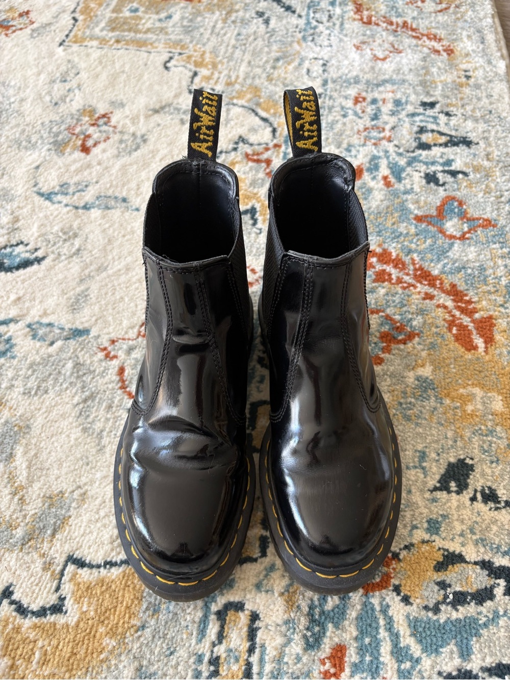 Dr. Martens Black Patent Chelsea Boots